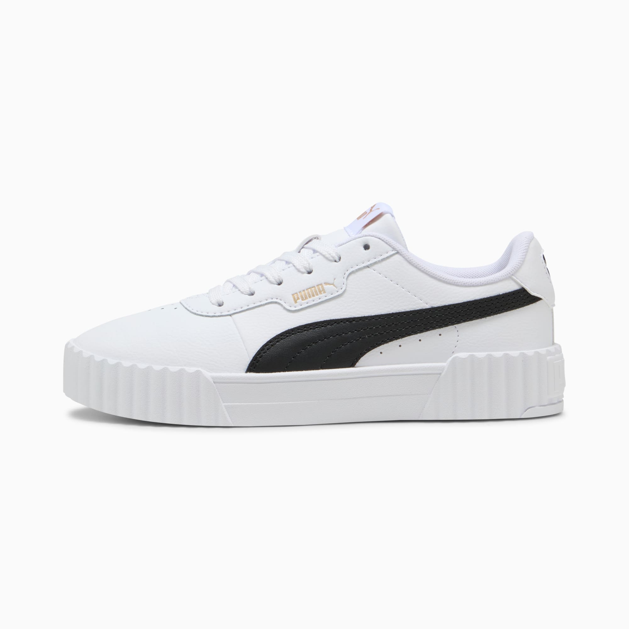 Zapatillas Carina 3.0 Lux para mujer, PUMA White-PUMA Black-PUMA Gold, extralarge-PER