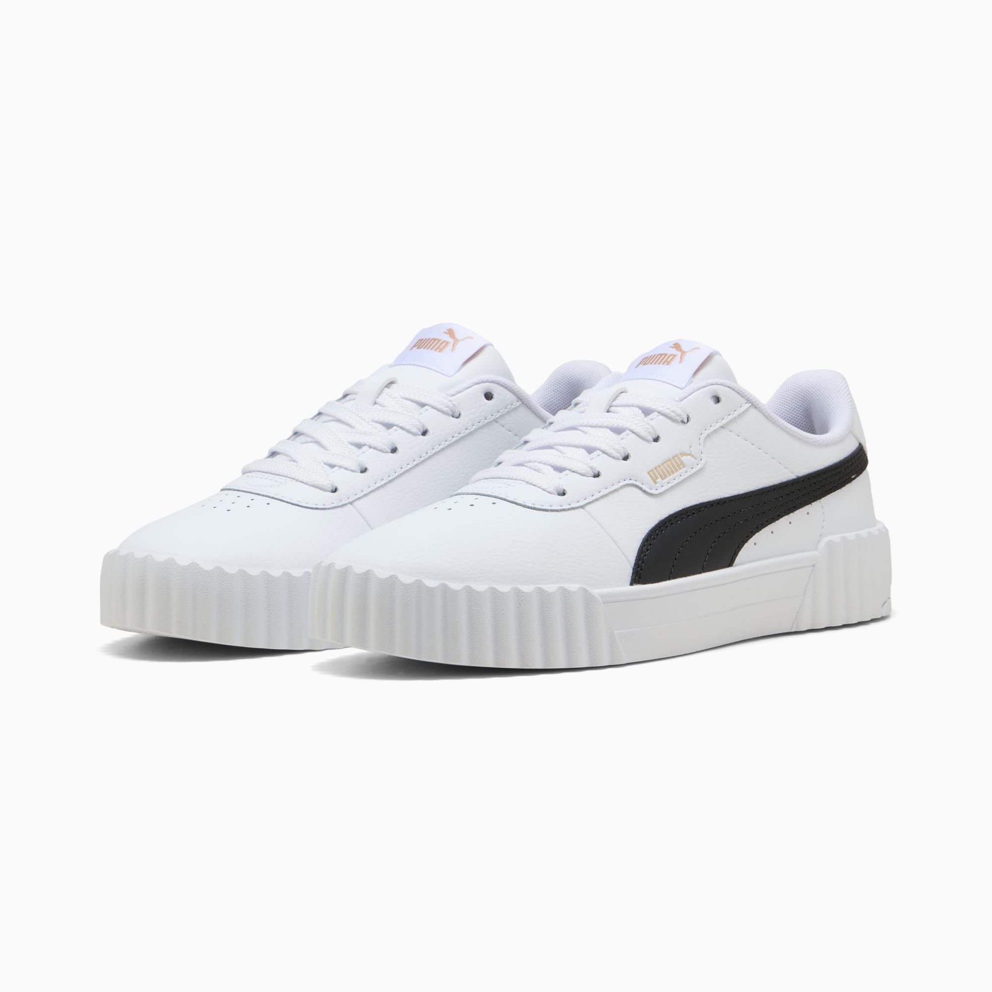 Zapatillas Carina 3.0 Lux para mujer, PUMA White-PUMA Black-PUMA Gold, extralarge-PER