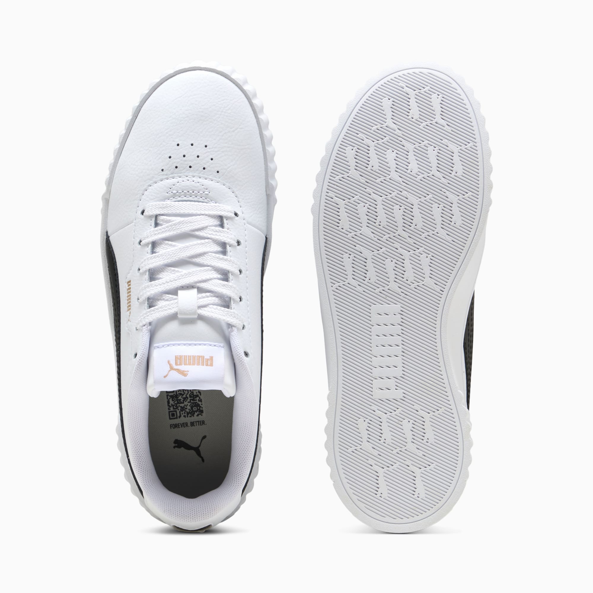 Zapatillas Carina 3.0 Lux para mujer, PUMA White-PUMA Black-PUMA Gold, extralarge-PER