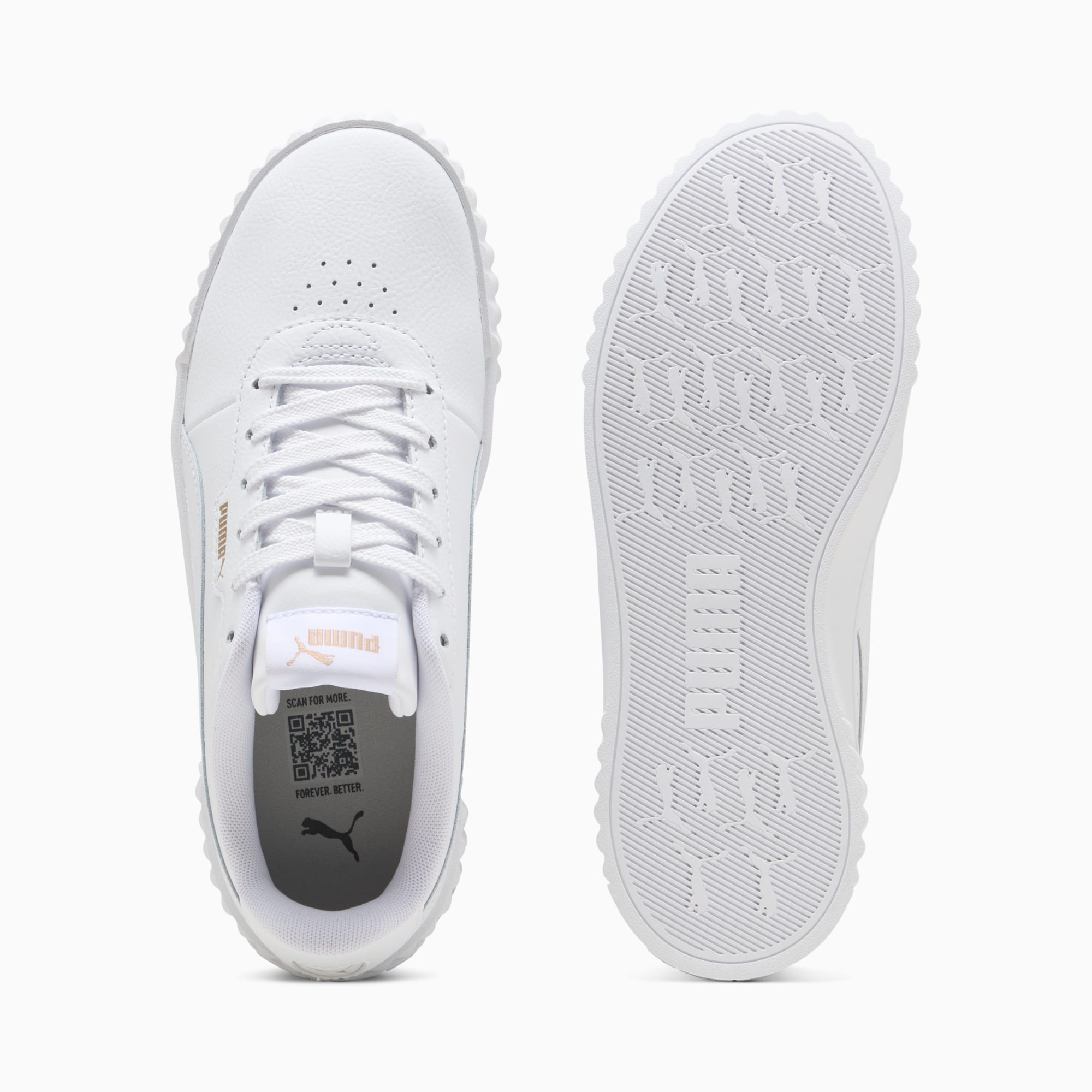 Zapatillas Carina 3.0 Lux para mujer, PUMA White-PUMA Gold, extralarge-PER