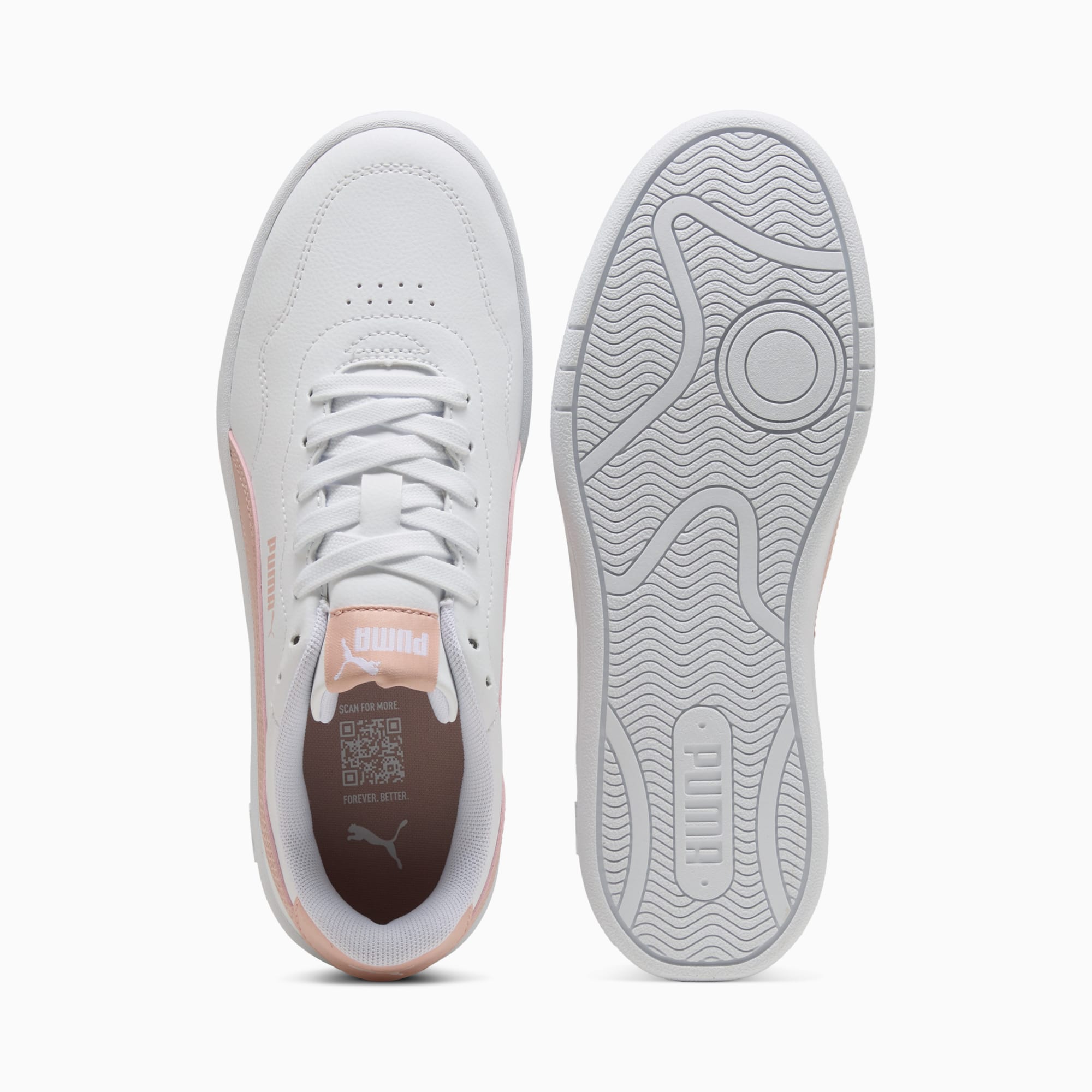 Zapatillas Court Lally para mujer, PUMA White-Rose Quartz, extralarge-PER