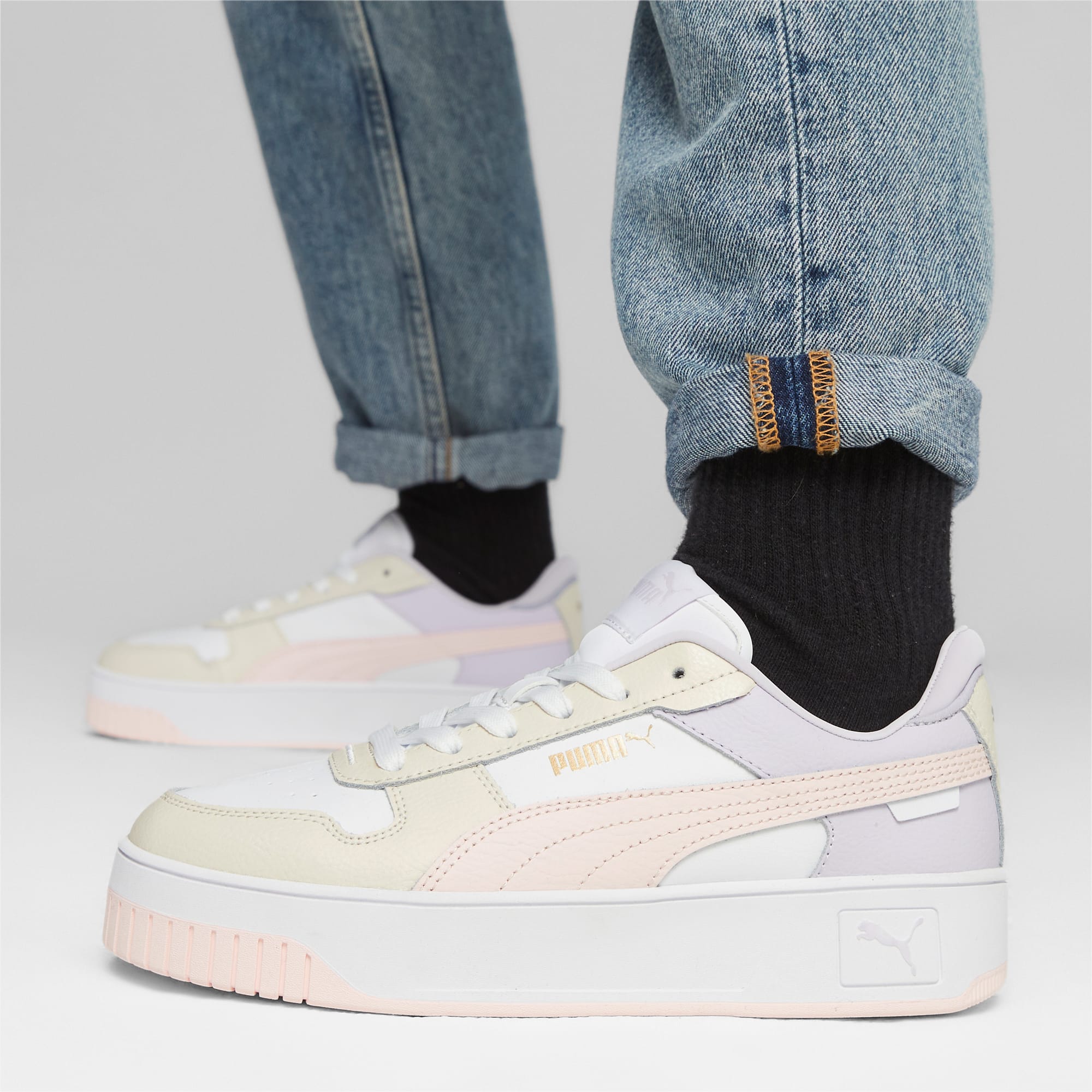 Zapatillas Carina Street para mujer, PUMA White-Frosty Pink-Alpine Snow, extralarge-PER