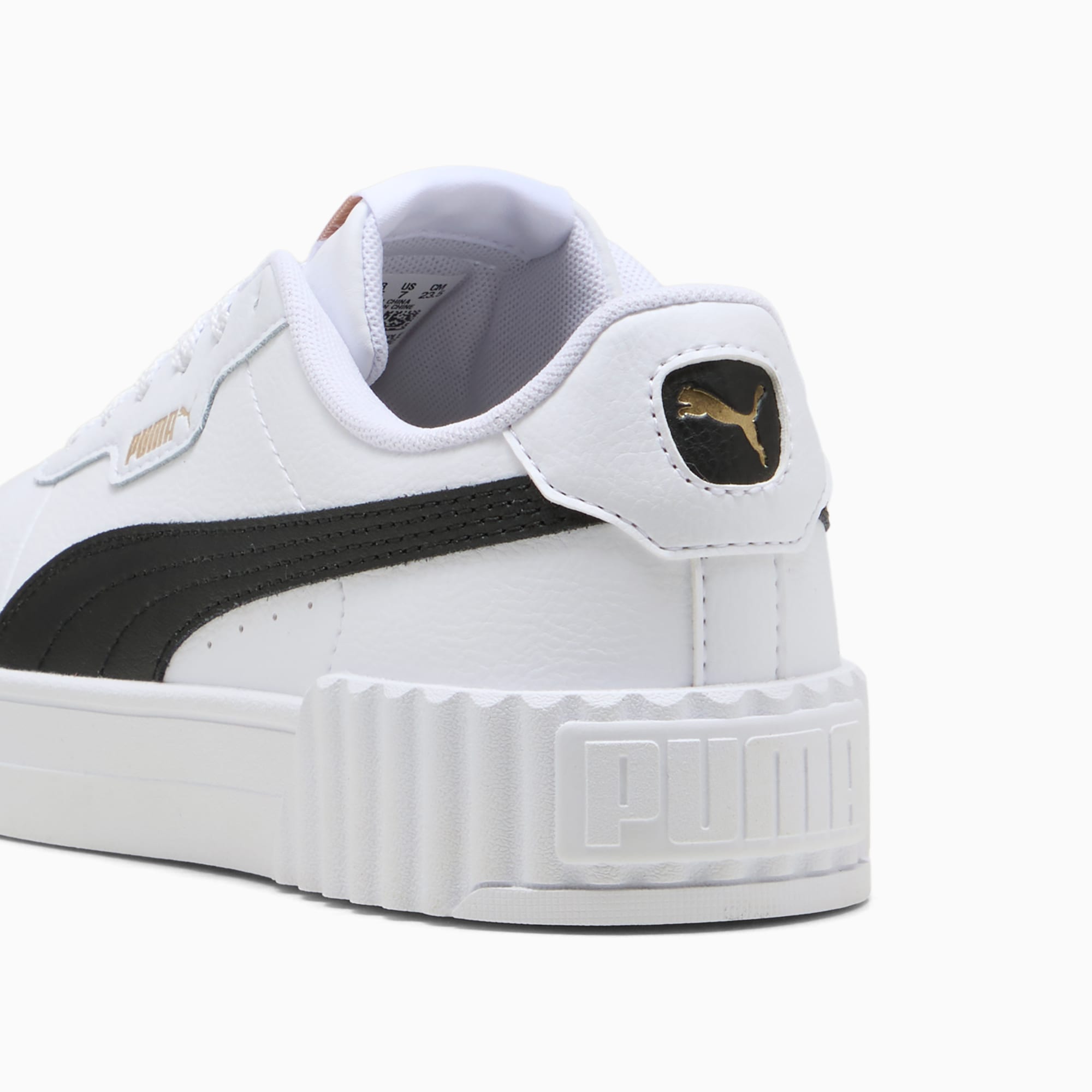 Zapatillas Carina 3.0 Lux para mujer, PUMA White-PUMA Black-PUMA Gold, extralarge-PER
