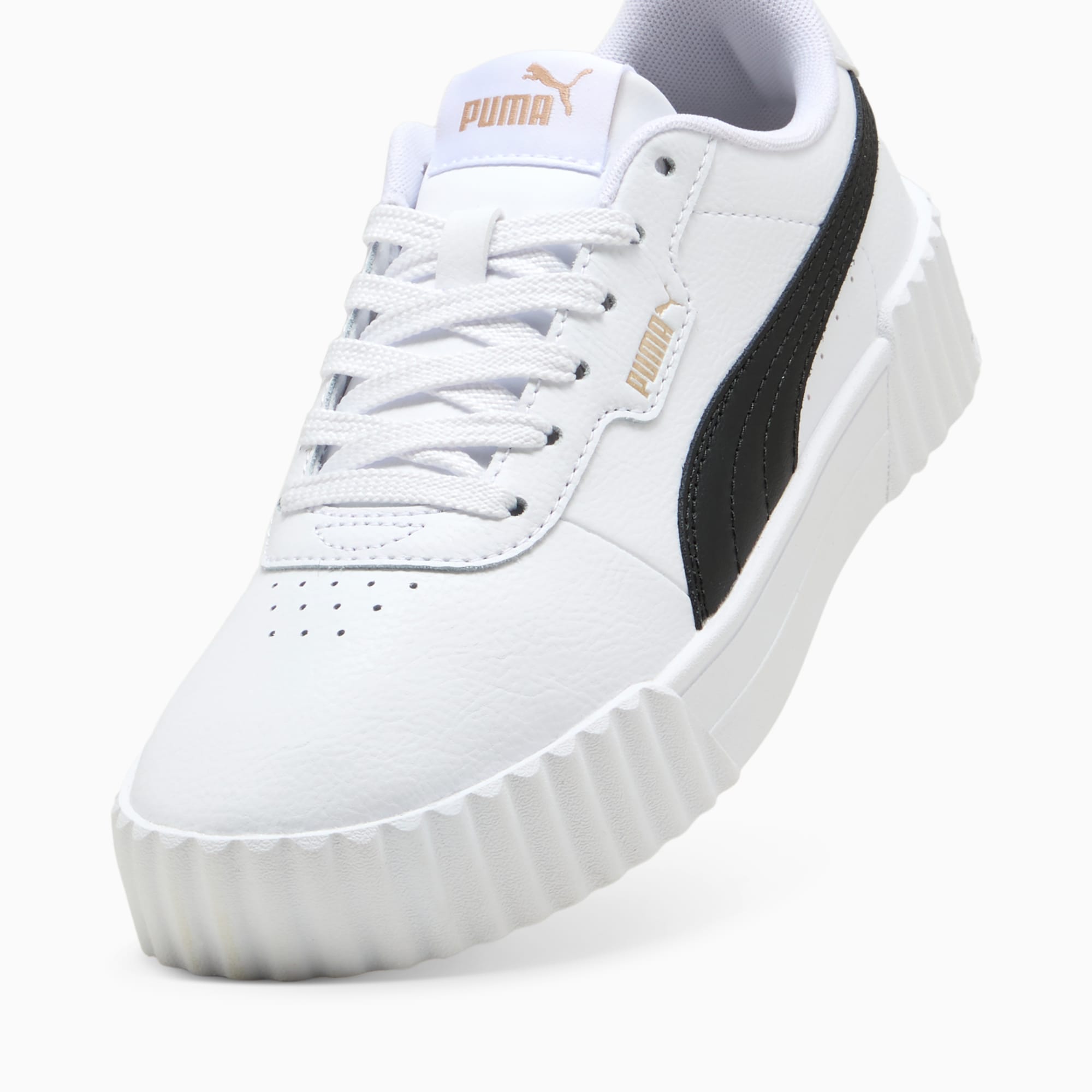 Zapatillas Carina 3.0 Lux para mujer, PUMA White-PUMA Black-PUMA Gold, extralarge-PER