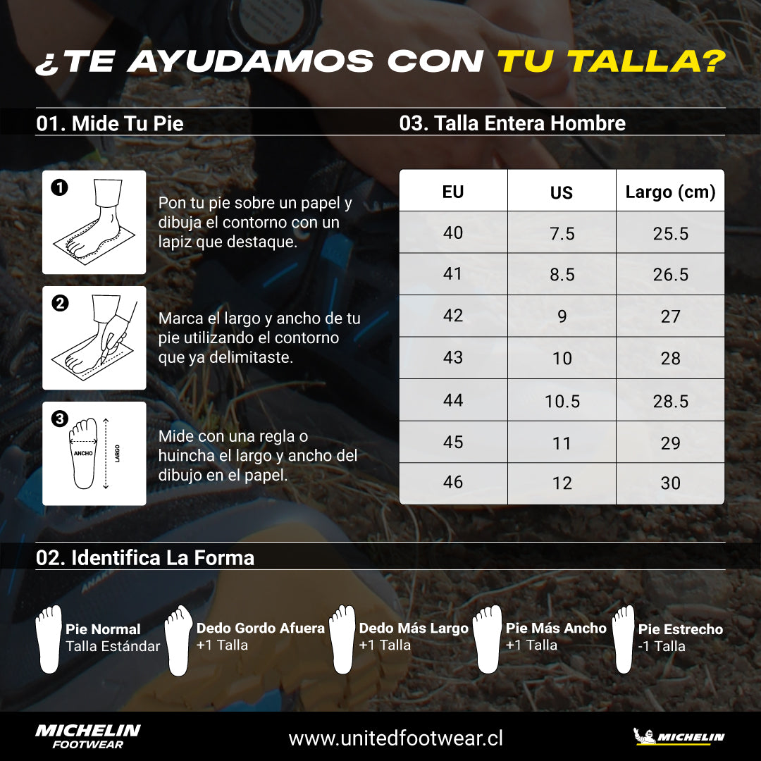 Zapatilla Urbana Hombre Negro y Gris Michelin PS23